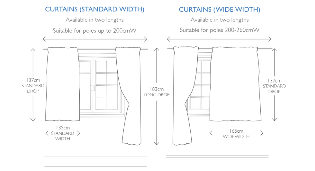 Standard Curtain Sizes Chart
